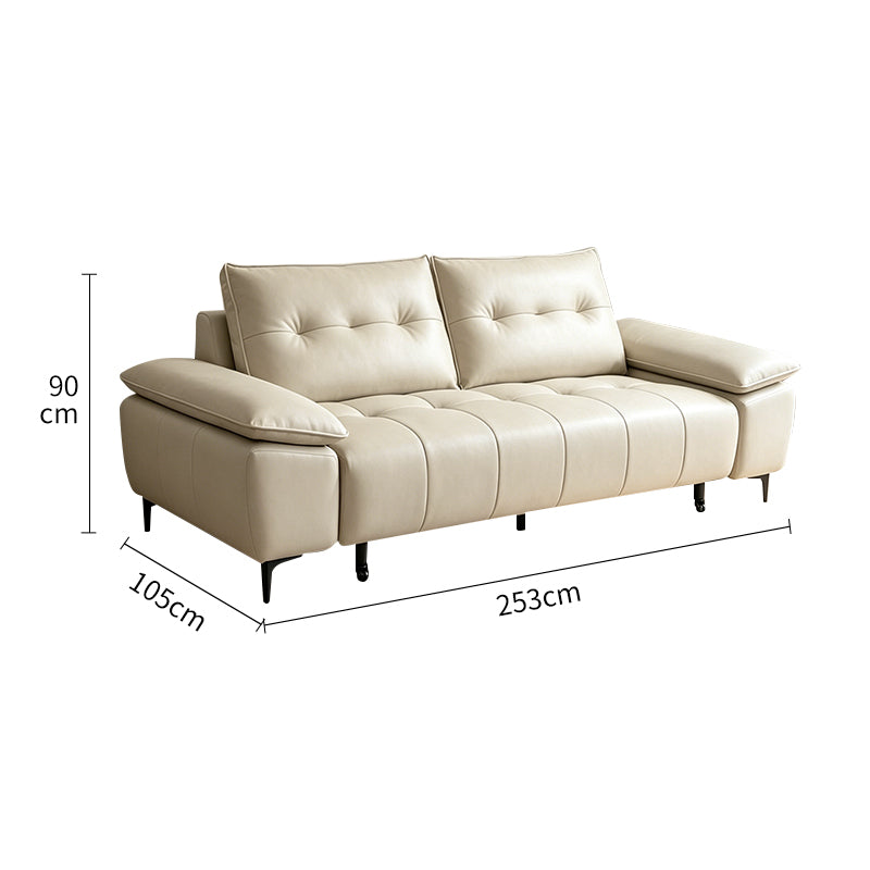 Pre sale Beige eco-leather electric sofa bed