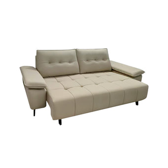 Beige eco-leather electric sofa bed