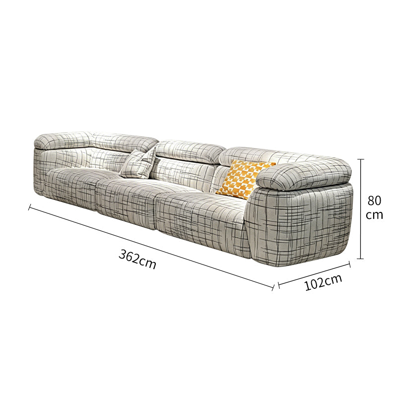 Pre Sale Italian Retro Straight Two-Section High-End White Striped Knitted Fabric Sofa