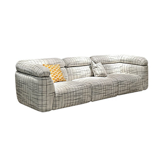 Pre Sale Italian Retro Straight Two-Section High-End White Striped Knitted Fabric Sofa
