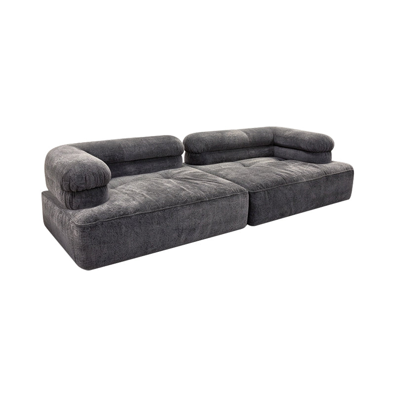 Dark Gray Premium Matte Chenille Italian Modular Straight Block Sofa