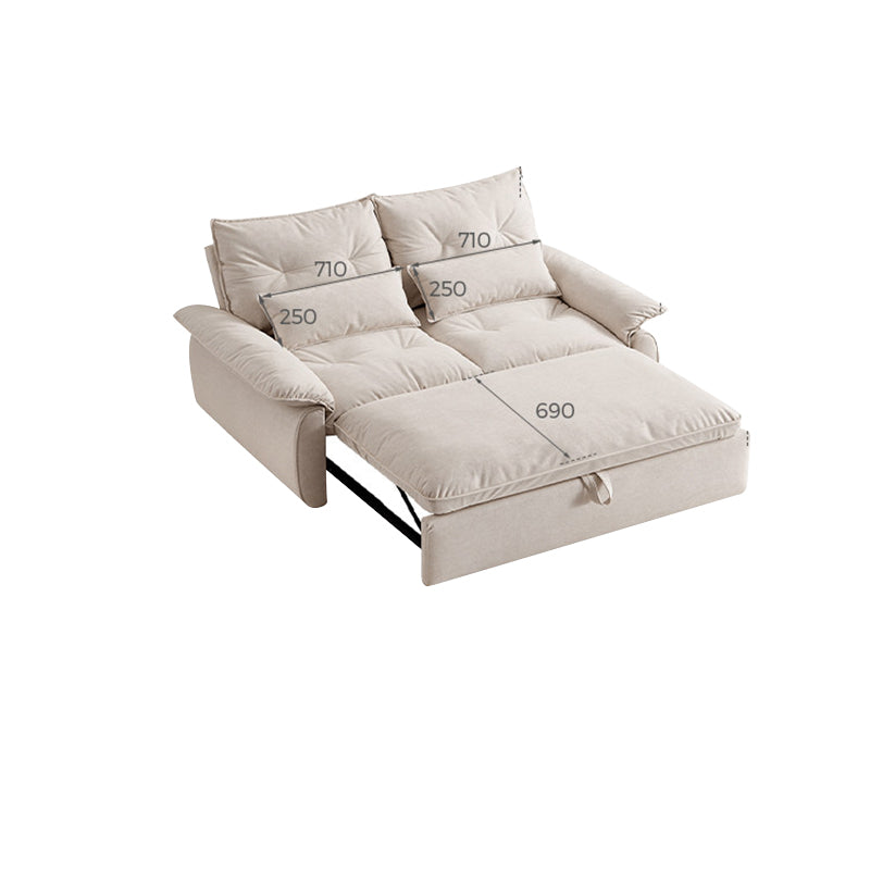 White Velvet 2-in-1 Sofa Bed – Cream Style