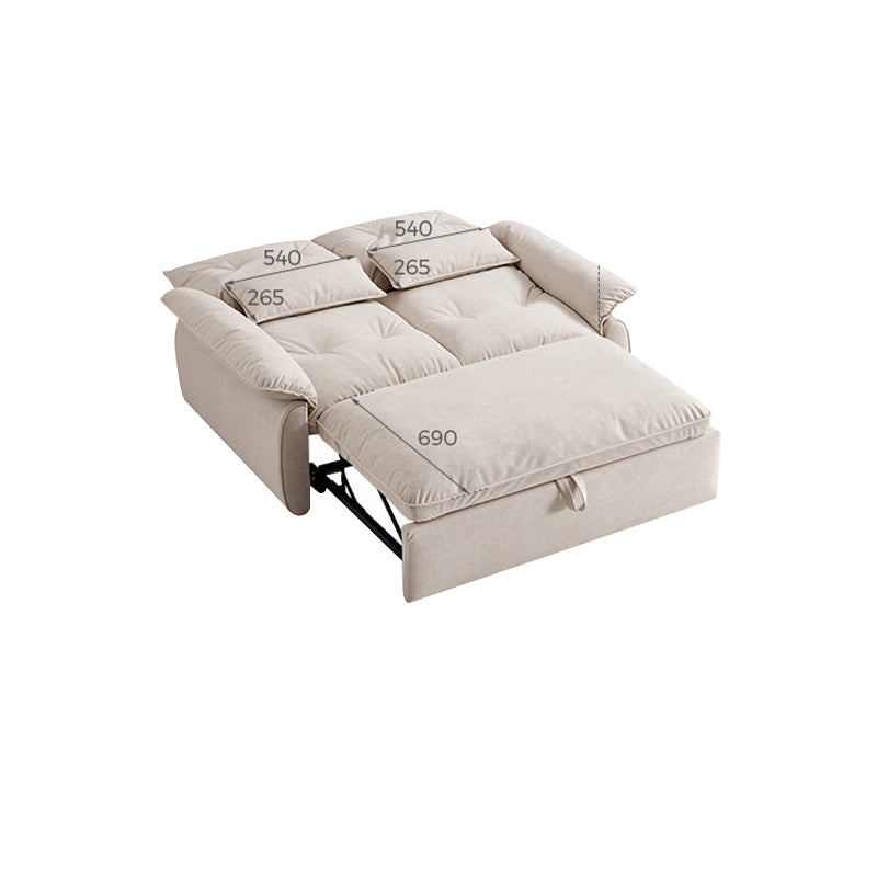 White Velvet 2-in-1 Sofa Bed – Cream Style