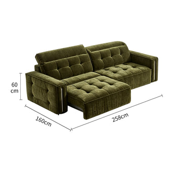 Chenille Sugar Cube Extendable Electric Sofa Bed
