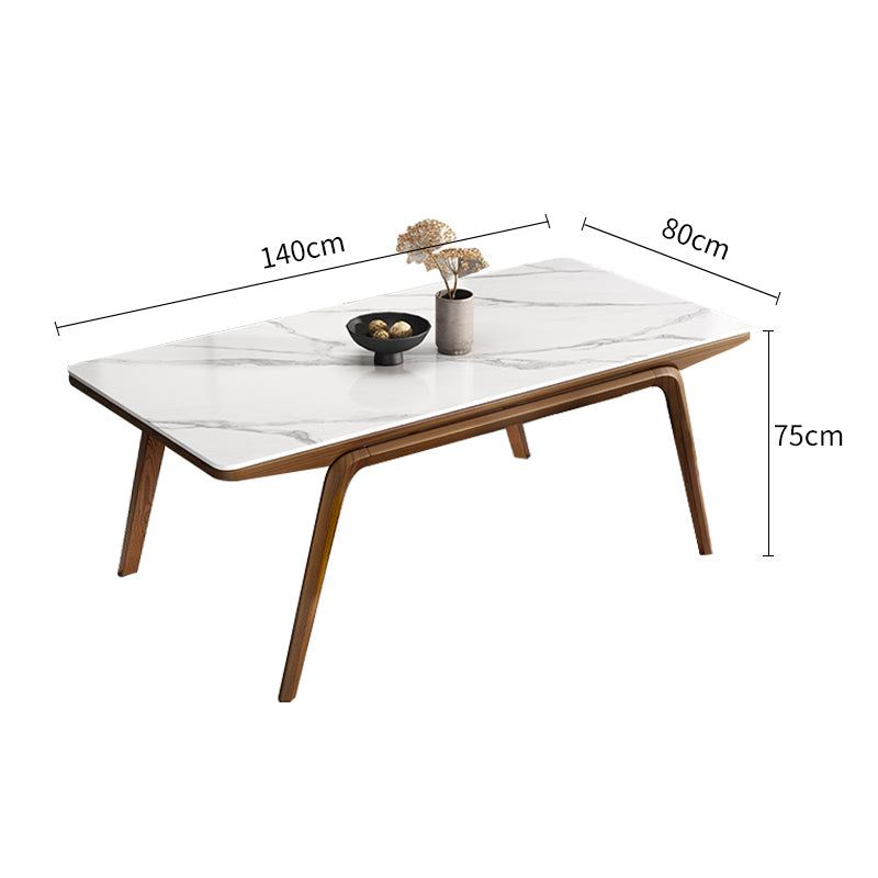 Bright Snow Mountain White Rock Board Dining Table