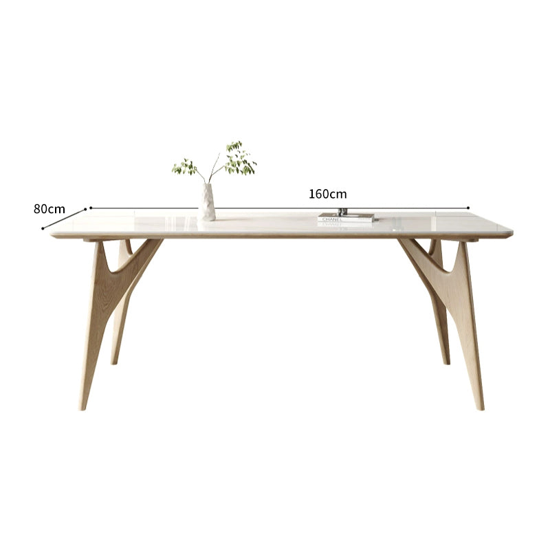 Shiny Snowy Mountain White Rock Bird Dining Table