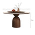 Round Solid Wood/Rock Top Dining Table with Lazy Susan