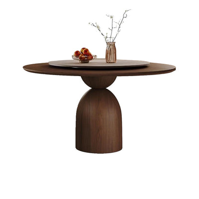 Pre Sale Round Solid Wood/Rock Top Dining Table with Lazy Susan