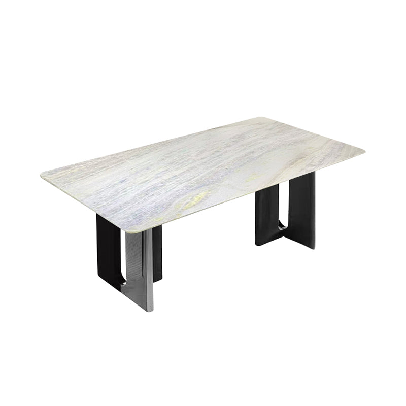 Blue Crystal Luxury Marble black And Silver Color-Blocked Leg Dining Table/140/160/180
