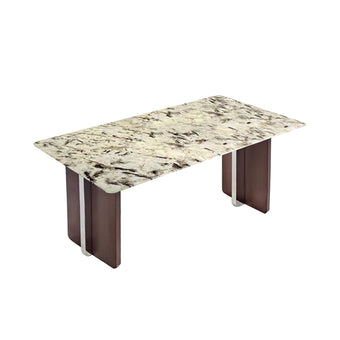 Snow Mountain Luxury Stone Color-Blocked Triangular Leg Dining Table/160/180