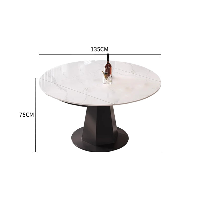 Extendable Sintered Stone Dining Table with Steel Base