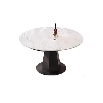Extendable Sintered Stone Dining Table with Steel Base