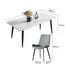 Snow Mountain White Rock Dining Table with Carbon Steel Legs & 4 Chairs