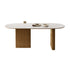 Dining Table with Oval Top and Solid Wood Legs