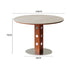 Solid Wood Round Dining Table with Stone Panel Top