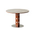 Solid Wood Round Dining Table with Stone Panel Top