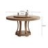 Pre Sale Round Walnut-Toned Ash Wood Dining Table with Lazy Susan