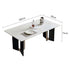 Fendi White Sintered Stone & Black Wood Leg Dining Table