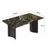 Pre Sale Naqiu Green Luxury Stone & Black Wood Arched Leg Dining Table Model 180