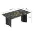 Naqiu Green Luxury Stone & Black Wood Arched Leg Dining Table Model 180