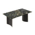 Naqiu Green Luxury Stone & Black Wood Arched Leg Dining Table Model 180