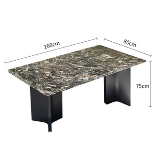 Pre Sale Platinum Diamond  Luxury Stone Large Benz Leg Dining Table