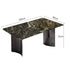 Pre Sale Naqiu Green luxury stone arched carbon steel mirror-finish leg dining table