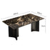 Pre Sale Radiant Galaxy Luxury Stone and Black Wood Color-Block Dining Table