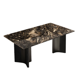 Pre Sale Radiant Galaxy Luxury Stone and Black Wood Color-Block Dining Table