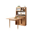 Solid Wood Tall Sideboard & Multifunctional Folding Dining Table with Storage and Portable Power Socket