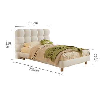 Pre Sale Khaki Solid Wood/Bed With Mattress/5-Grid/135