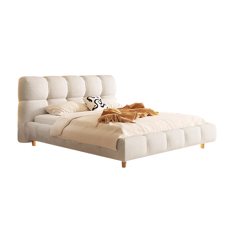 Off White/Solid Wood/Bed/4-Grid/153/183