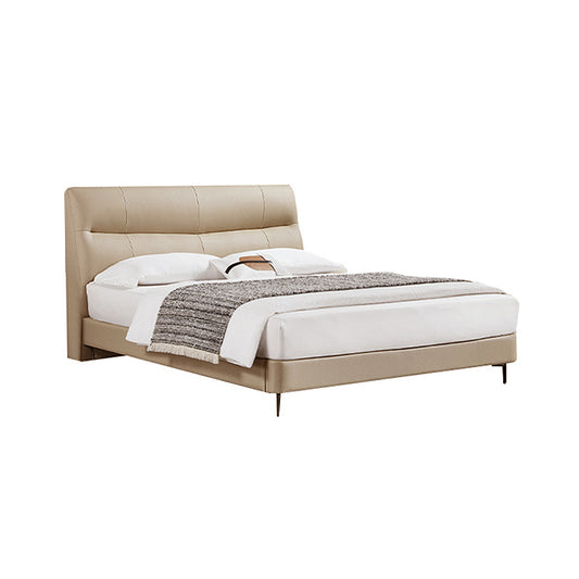 Genuine Leather/Light Gray/Soft-Covered/Solid Wood Bed/153/Bedside Table