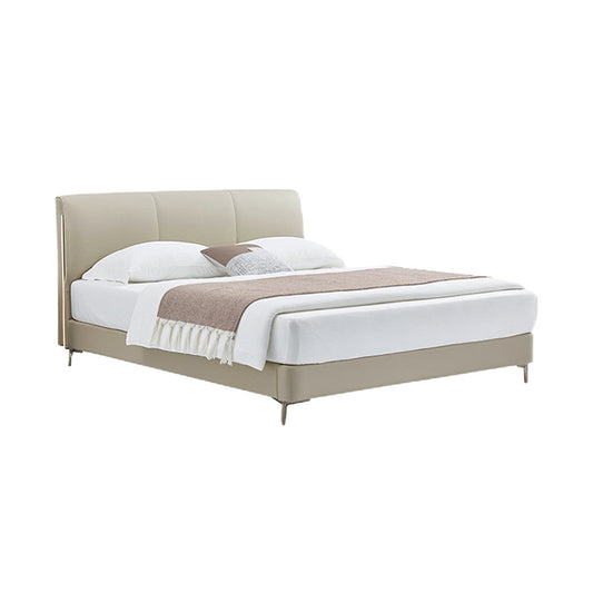 Genuine Leather/Elephant Gray/Solid Wood Bed/With Lights/153/183
