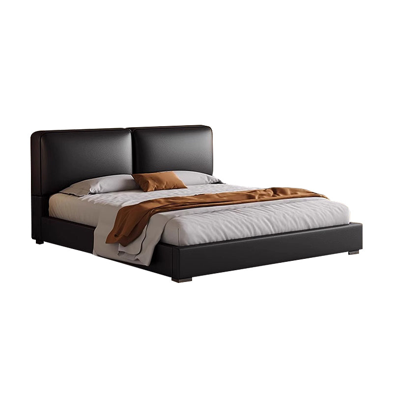 Genuine Leather/Black Cowhide/Soft Package/Solid Wood/Soft Bed 153-183