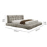 Light Gray Brushed Solid Wood Cloud Bed 153/183
