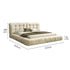 Light Gray Brushed Solid Wood Cloud Bed 153/183