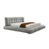Light Gray Brushed Solid Wood Cloud Bed 153/183