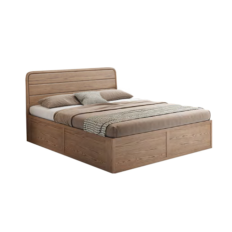 Walnut Round-Cornered Ash Wood Bed