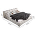 Milky White Brushed Fabric Flush Puff Bed