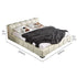 Milky White Brushed Fabric Flush Puff Bed