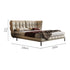 Beige Shizeng Leather Bed with Ribbed Design
