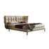 Beige Genuine Leather Muscle Bed
