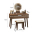 Walnut Finish Solid Wood Dressing Table with Mirror