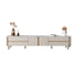 White Rock Tabletop/Side Vertical Stripe/Gold Foot TV Cabinet