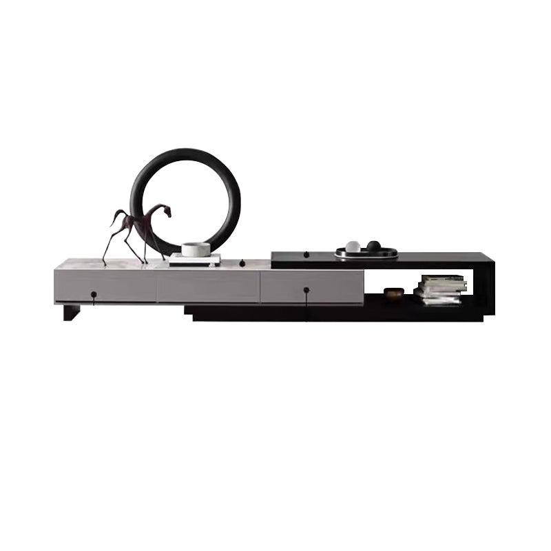 Solid Wood Extendable TV Cabinet with Sintered Stone Top Pandora-Style