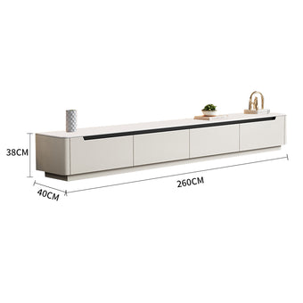 Pre Sale White Sintered Stone Top Drawer Painted Solid Wood TV Cabinet