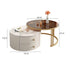 Pre Sale Circular Gray/White Cabinet/Rock Panel Countertop/Glass Iron Art/Small Coffee Table
