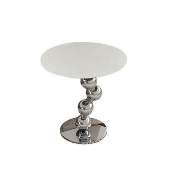 White Luxury Stone Side Table