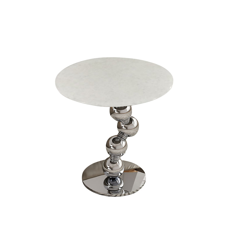White Luxury Stone Side Table